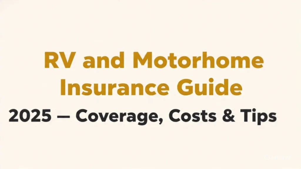 RV and Motorhome Insurance Guide 2025 – Coverage, Costs & Tips